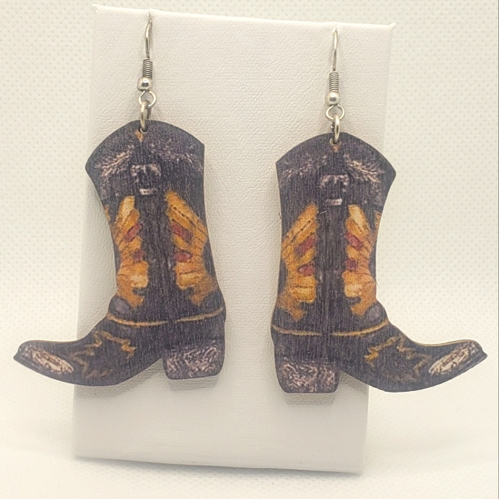 Western boots earrings